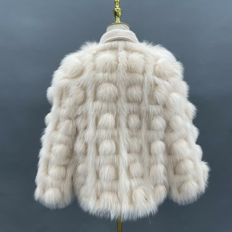 Abrigo de piel auténtica para mujer, chaqueta de piel 100% Natural, abrigo de piel de zorro cálido a la moda, envío gratis