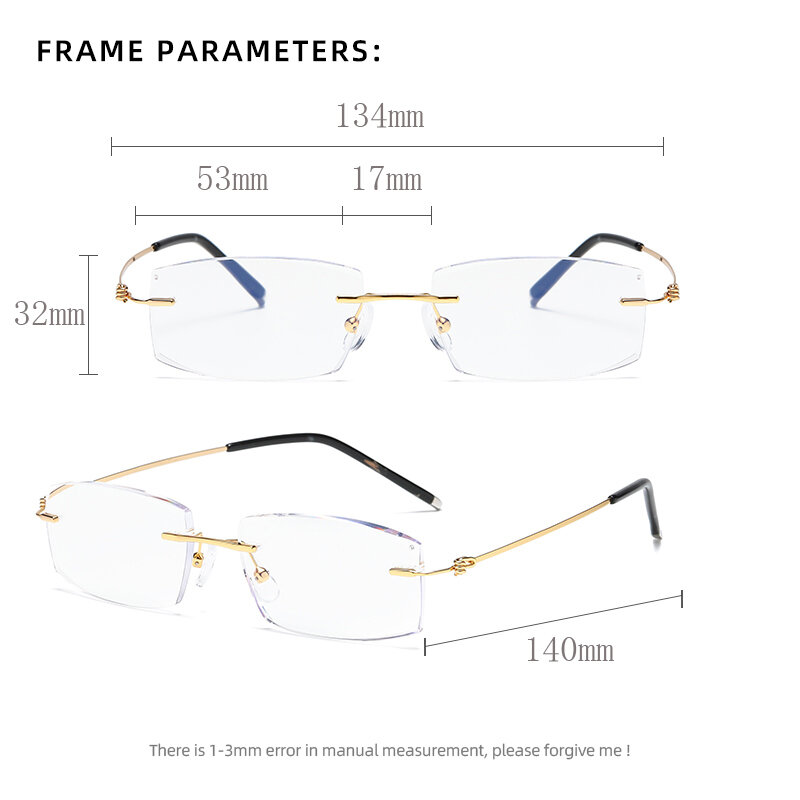 ZIROSAT-Anti Raios Azuis Óculos de Leitura para Homens, Óculos Presbiopia, Computador Sem Moldura com Plus 1.0 1.5 2.0 2.5 3.0 Plus, 8581