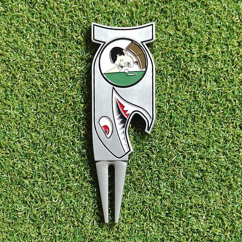 Golf Divot Tool and Ball Marker Funny Stainless Steel Ball Marker Hat Clip 4 in 1 Golf Divot Tool Golf Training Aids Accessories