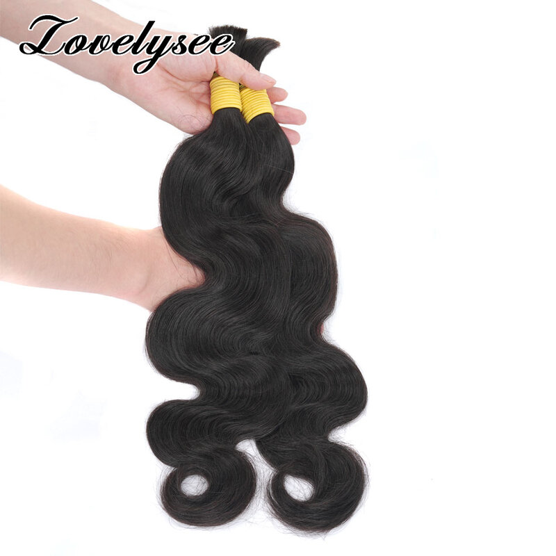 Body Wave Bulk Human Hair For Braiding 100 Grams Brazilian Natural Color Hair Extensions 100% Real Remy Human Hair For Women