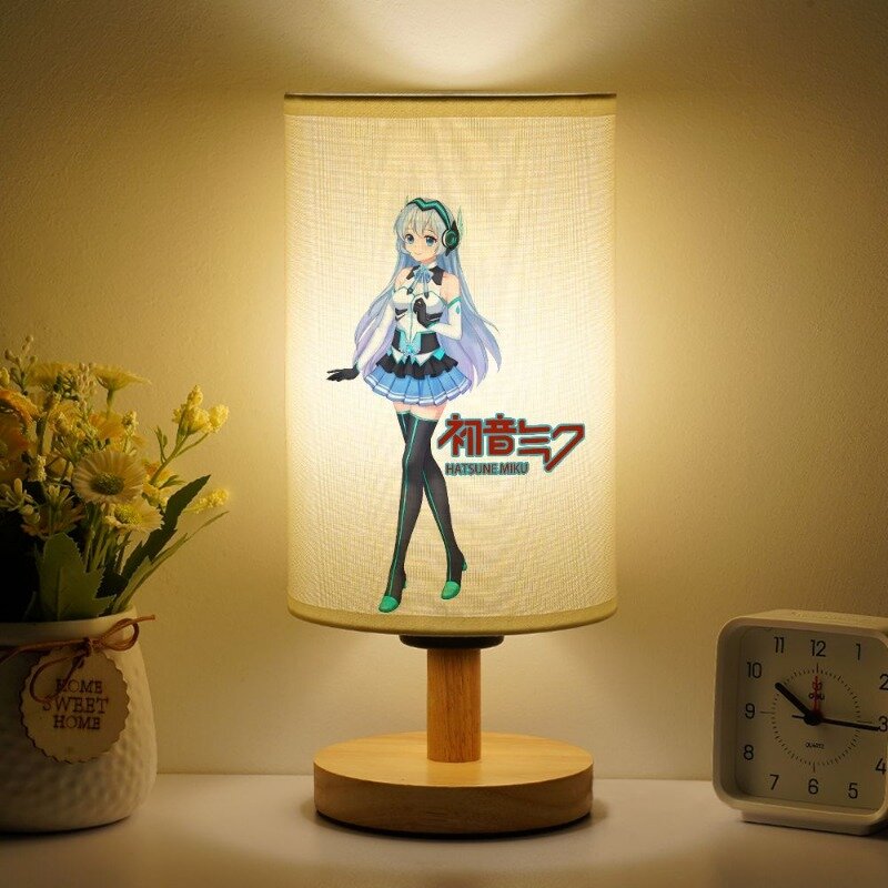 Hatsune Miku Anime Periphery Girl Cartoon Cute Bedlight  Bedroom Kawaii LED Soft Light Eye Care Nightlight Friend Birthday Gift