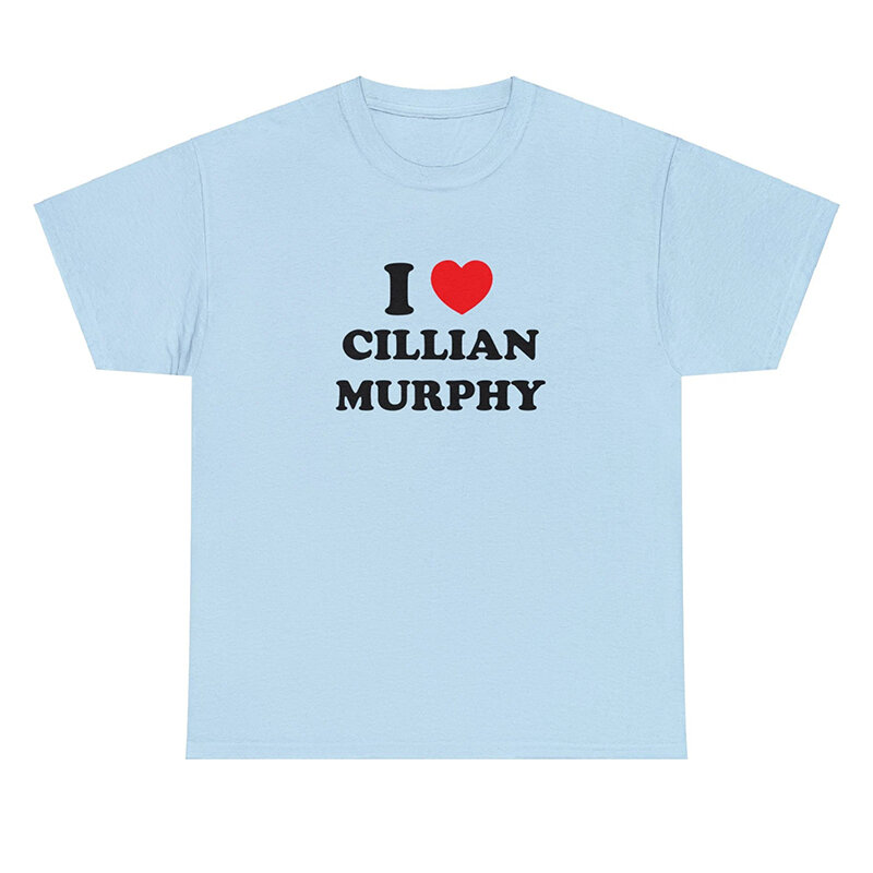 เสื้อยืดผู้หญิง I Love cillian murphy เสื้อยืดผ้าฝ้ายลายกราฟฟิคคอกลมลายความงามเสื้อผ้าสไตล์แฟนหนุ่มทันสมัยเสื้อยืดผู้หญิง