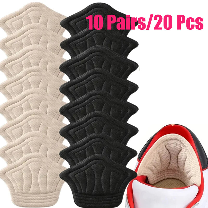 10 paia/20 pezzi solette Patch tallone Pad per scarpe sportive piedi Pad cuscino inserto sottopiede misura regolabile protezione tallone adesivo posteriore
