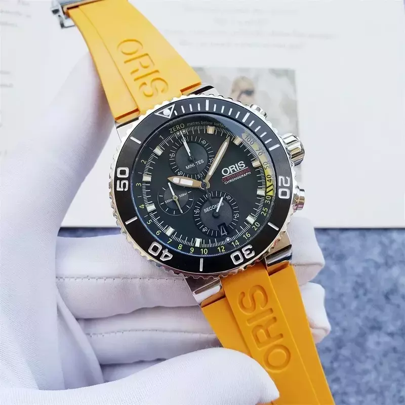 ORIS-Reloj de pulsera deportivo resistente al agua para hombre, cronógrafo de movimiento de cuarzo, marca de moda, calidad AAA