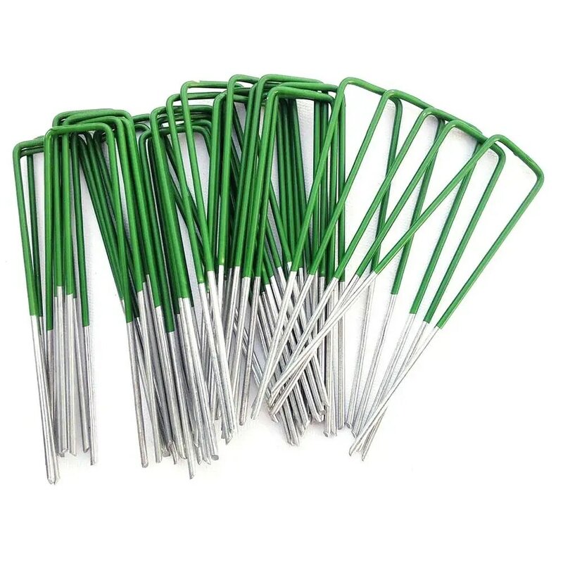 10pcs U-shaped Nails Garden Stakes Heavy-Duty Sod Pins Heavy Duty Yard Lawn Tent Stakes Securing Pegs Gardening Tools