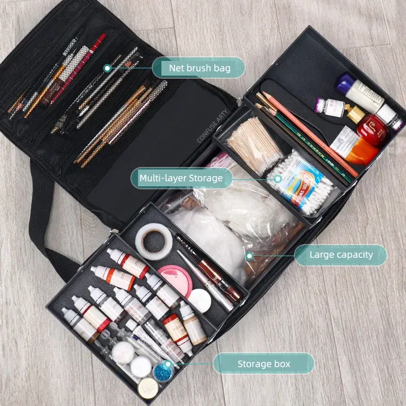 Neue große Kapazität Make-up-Tasche mehr schicht ige Maniküre Friseur Stickerei Tool Kit Kosmetik Aufbewahrung koffer Kultur beutel