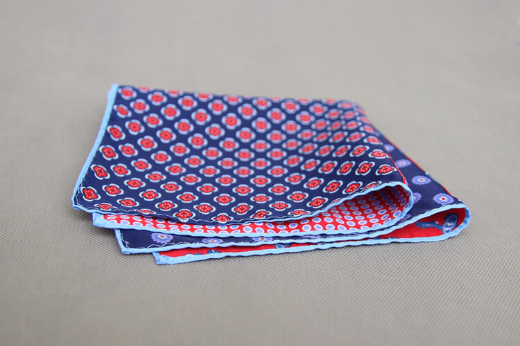 RBOCOTT-Patchwork Printing Dots Handkerchief for Men, Soft Pocket Squares, Casamento e Negócios, 38 Cores, 34x34cm, Alta Qualidade
