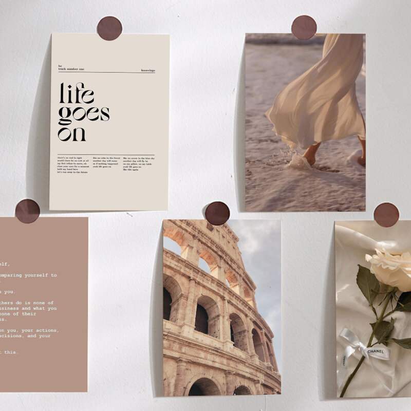 Ins francês minimalista arte cartão postal, fundo moderno, parede cartão decorativo, mensagem criativa, adereços de foto, 10 folhas, novo, 10 folhas