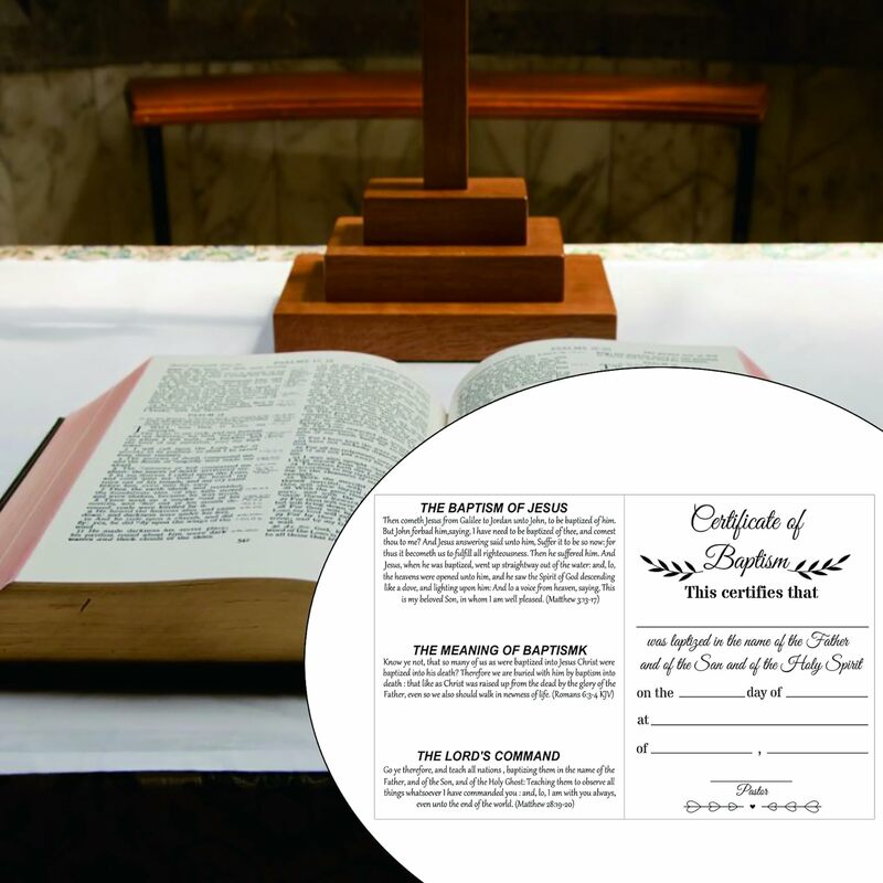 Сертификаты на крещение для церкви с конвертами, 8*10 дюймов, сертификаты на крещение