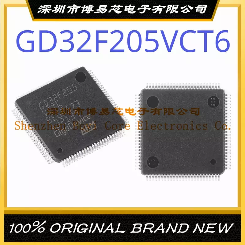 Microcontrolador genuíno IC Chip, MCU MPU e SOC, Pacote GD32F205VCT6 LQFP-100, novo e original