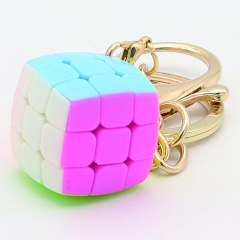 Mini Magic Puzzle Cube Keychain, Cubing velocidade brinquedos educativos, 3x3, 2cm,3.5cm,4.5cm, Almofada, Profissional
