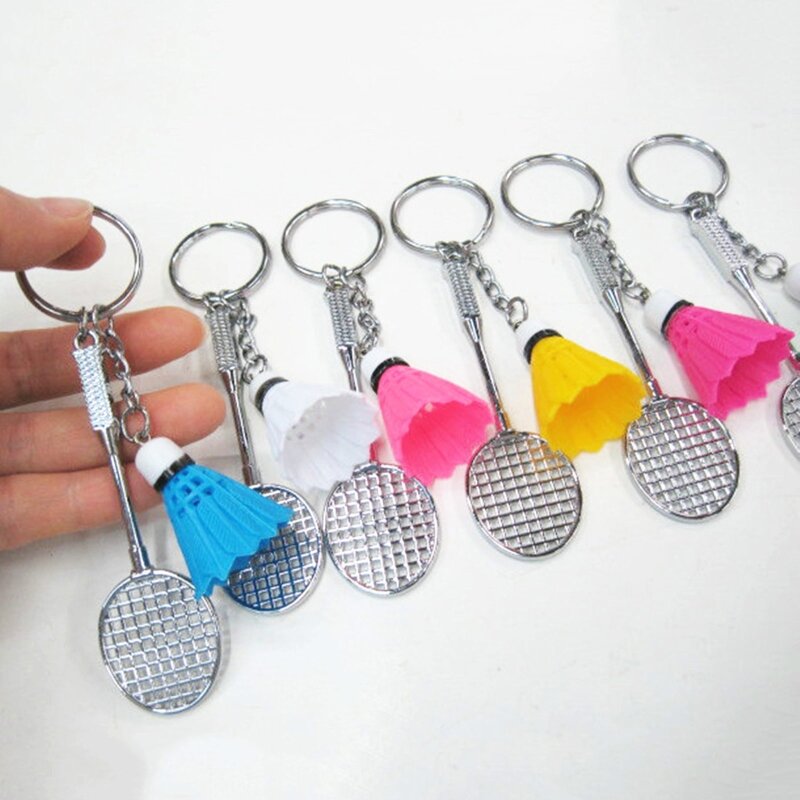 Badminton for Key Ring Backpack Decors, for Creative Gift for Sports Lover Badminton Bat Mini Two Pieces Keych G99D