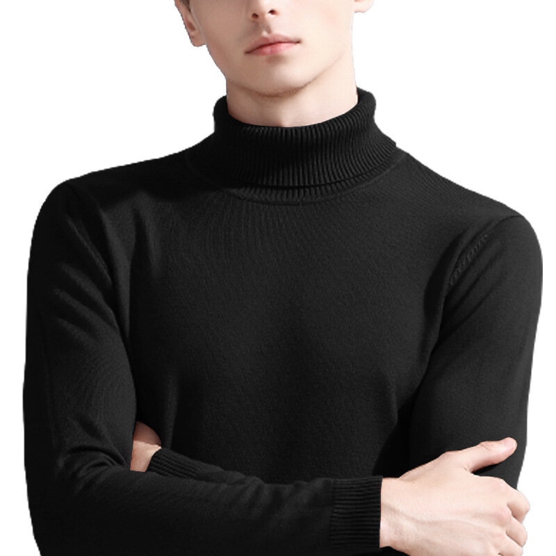 MRMT-suéter de cuello alto para hombre, prendas de punto con solapa alta, Tops de otoño e invierno, 2024