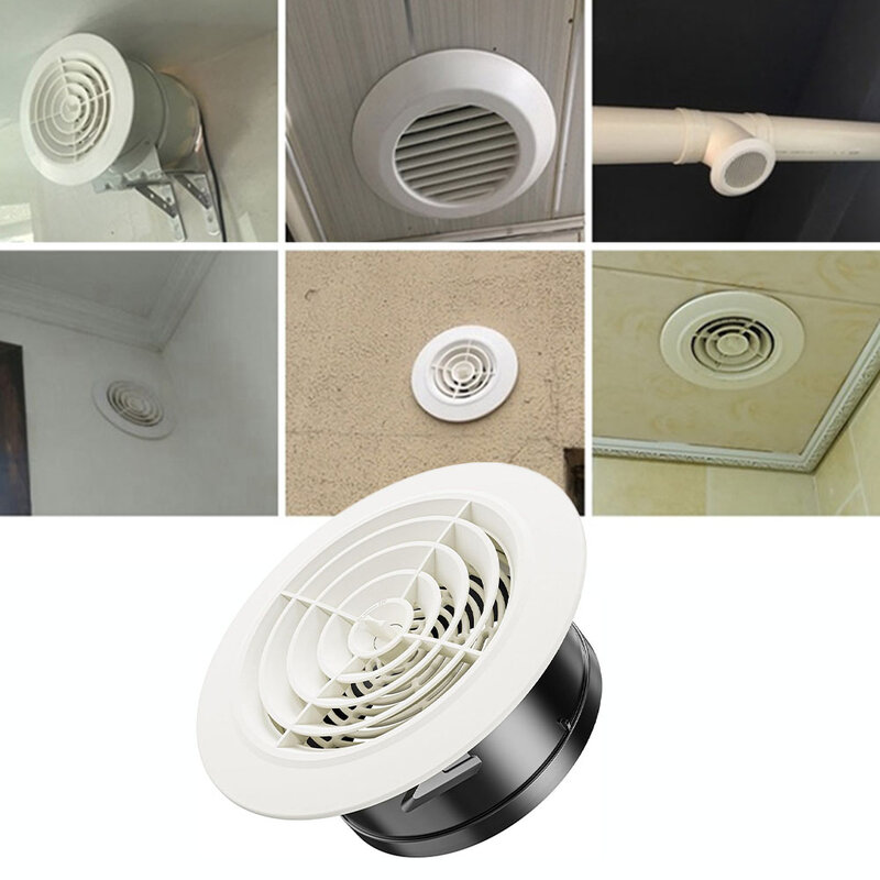 1PCS 75-200mm Round Adjustable Wall Interior Vent Grill ABS Ventilation Grille Vent Cover Offices Rooms Bathrooms Accessories