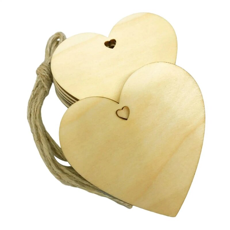 2-4pack 10x Heart Shapes Wooden Craft Christmas Wood Plaques Tree Valentine Sign