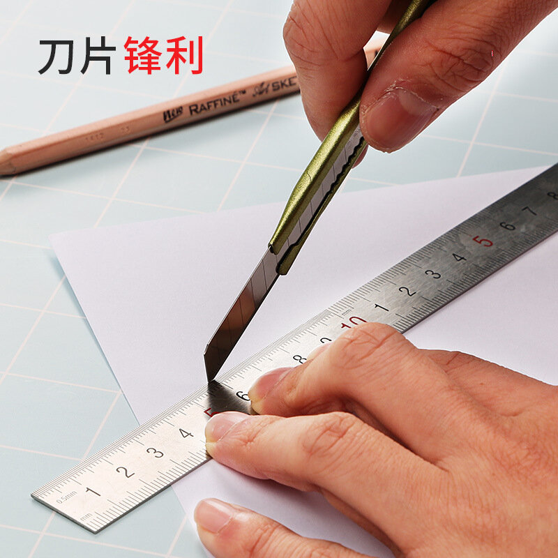 2012 10pcs/pack 9MM utility Knife Blades Low Carbon Alloy Steel Paper Office Stationery Art Paper Cutting DropShipping