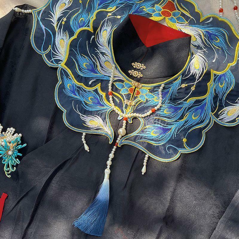 Traditionelle chinesische Art Ming Dynastie Hanfu Kleidung exquisite Stickerei Zubehör Schal orientalische Cosplay tragen Hanfu Schal p1