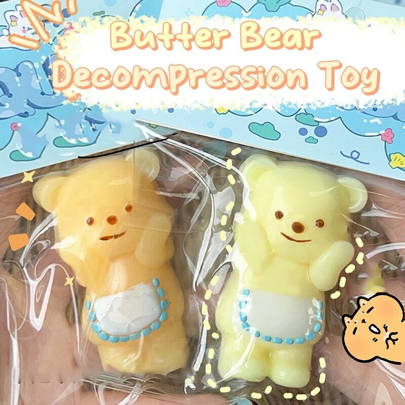 Squishy Toy Mochi Toy Butter Bear Hug Bear Fartuch Bear Pinching Slow Rebound Decompression Vent Toy Stress Release Toy Hand Relax