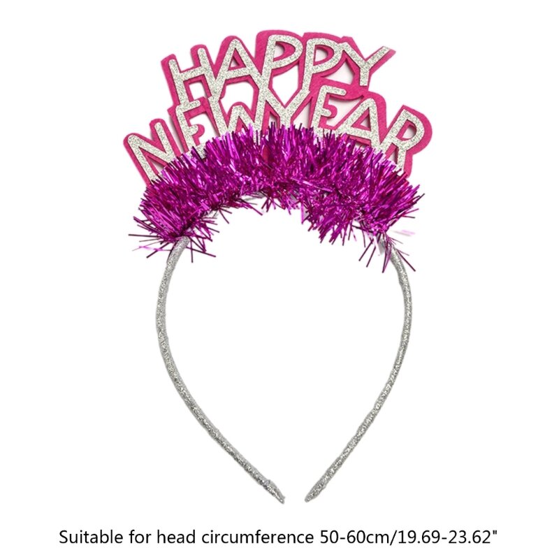 Creatively HAPPY NEW YEAR Hair Hoop Live Broadcast Hair Holder Christmas Party Costume Headwear for Children