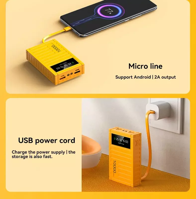 30000mAh Power Bank 22.5W Mini Built-in Line Container Charger Powerbank For iPhone Samsung Huawei Xiaomi Fast Charging 2024