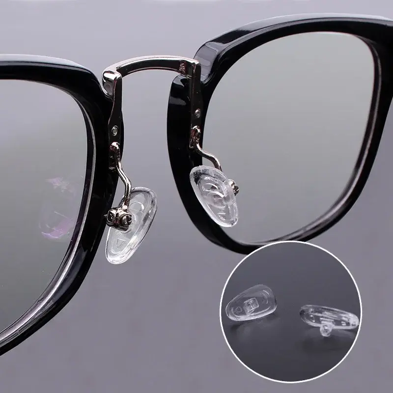Aksesori kacamata Anti jatuh, 2/100 buah ruang udara bening Oval kacamata braket hidung silikon lembut bantalan hidung braket