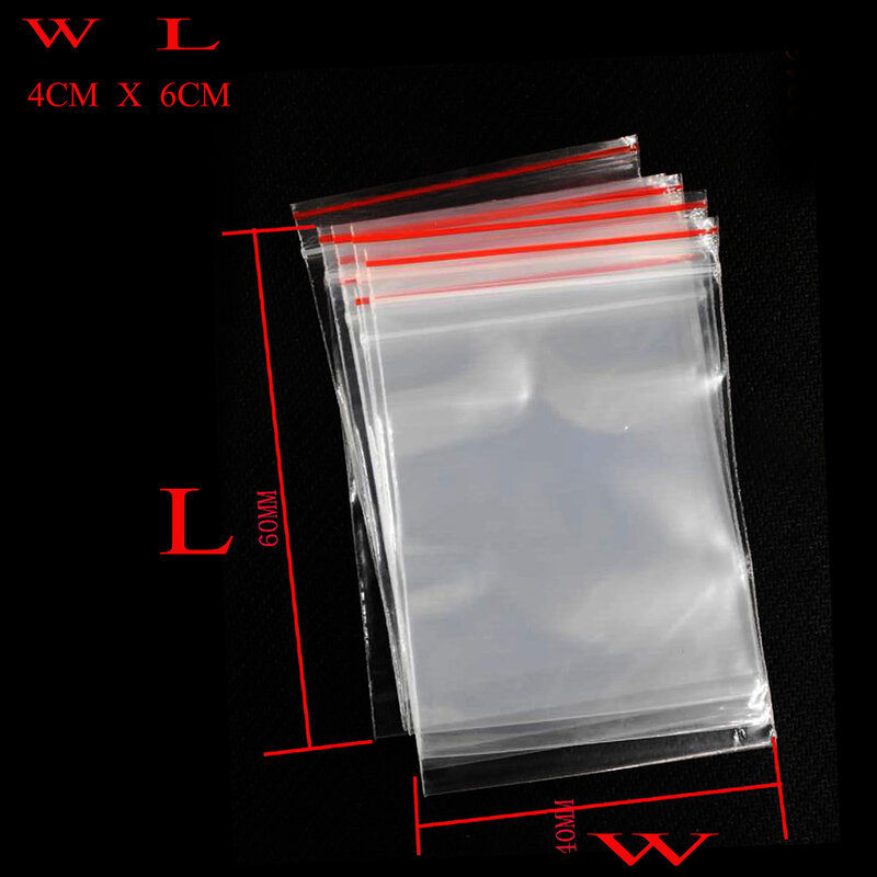 Bolsa de plástico pequeña con cierre de cremallera para zapatos, bolsa transparente reutilizable, bolsas de vacío de polietileno, grosor, 20 a 100 unids/lote por paquete