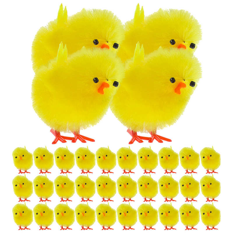 36 pezzi regalo peluche ornamenti per pulcini cestini di plastica per bambini piccoli bambini fibra chimica pollo pasquale