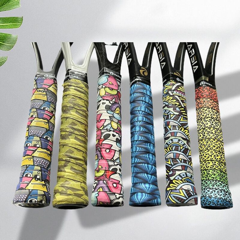3D Printing Grip Sweat Band Skidproof Sticky Fishing Rod Grip Cover Cute Bright Color Tennis Overgrips Tennis Racquet