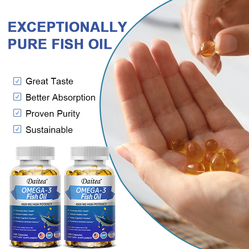 น้ำมันปลา Omega-3-มีประโยชน์ต่อระบบหัวใจและหลอดเลือดปกป้องดวงตาเมื่อยล้าฟังก์ชันการรับรู้และความสามารถในการเรียนรู้