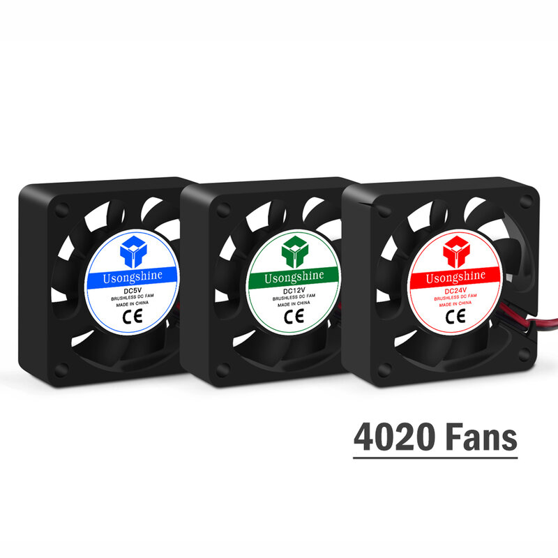 5015/4010/4020 12V & 24V Cooling Turbo Fan Brushless 3D ชิ้นส่วนเครื่องพิมพ์ 2Pin สำหรับ Extruder DC Cooler Blower Part พัดลมพลาสติกสีดำ