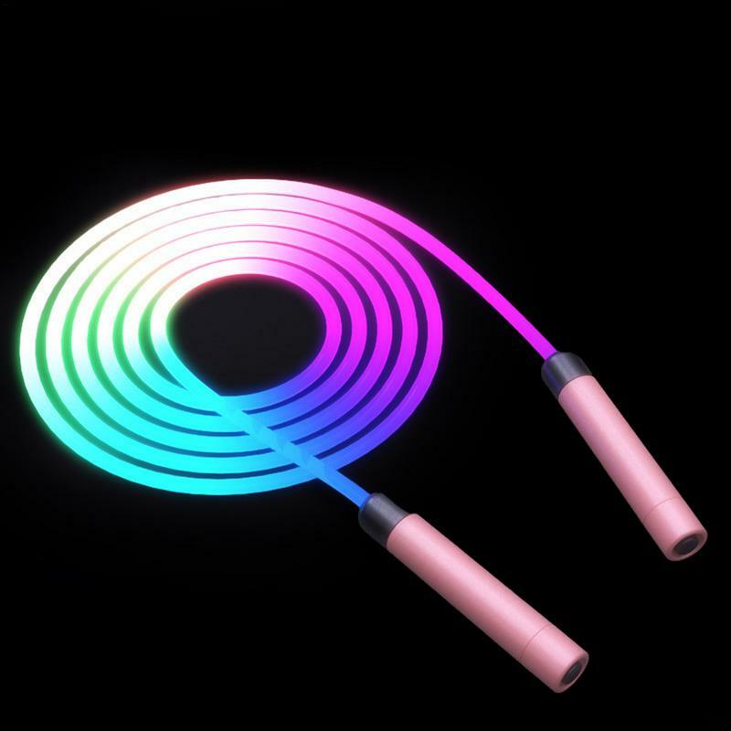 Rechargeable luminous skipping rope adult color gradient skipping rope primary school students colorful light cool luminous rope