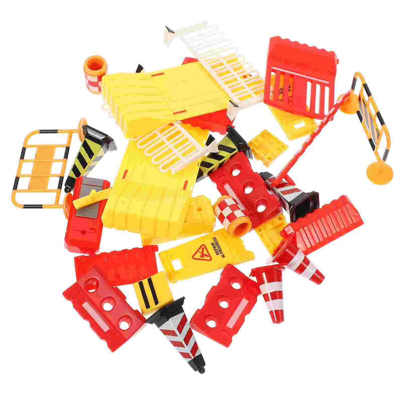 Children’s Toy Traffic Sign Set and Mini Cones for Kids' STEM Education and Construction Theme Parties