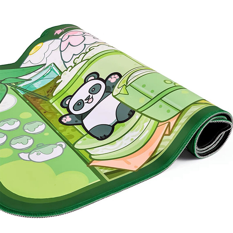 Очень большой игровой коврик для мыши, милая Пастельная зеленая панда XXL, большой Настольный коврик, водонепроницаемый нескользящий Настольный коврик для ноутбука, аксессуары
