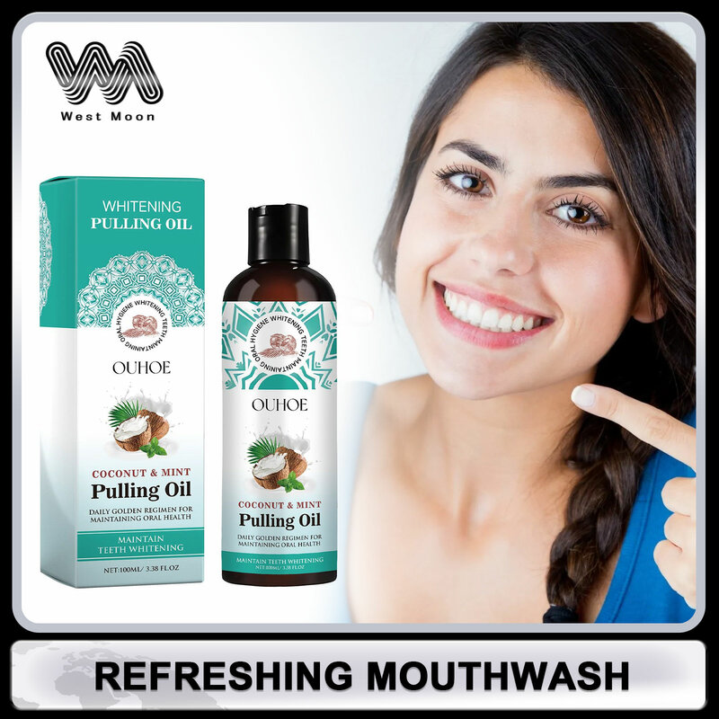Refreshing Mouthwash Brighten Teeth Fresh Breath Deep Clean Stains Removal Bad Odor Oral Treatment Dental Care Pulling Oil Mouth