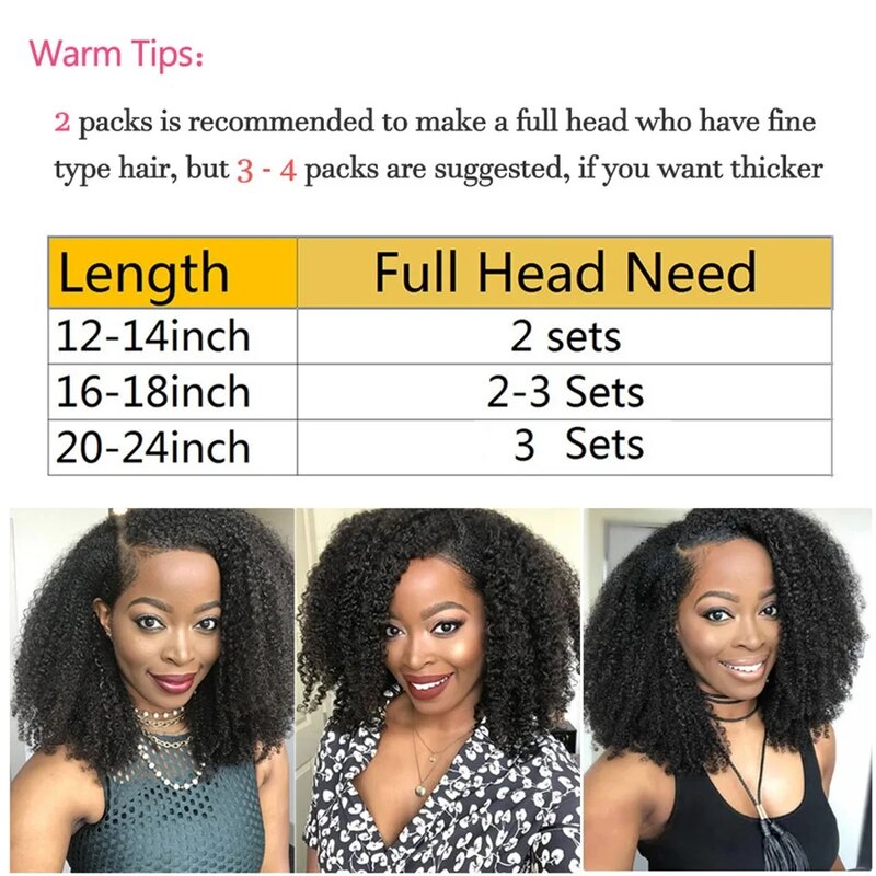 Kinky Straight Clip In Human Hair Extensions 8Pcs/Pack Full Head For Black Women Brazilian Clip in Hair Extension Human Hair