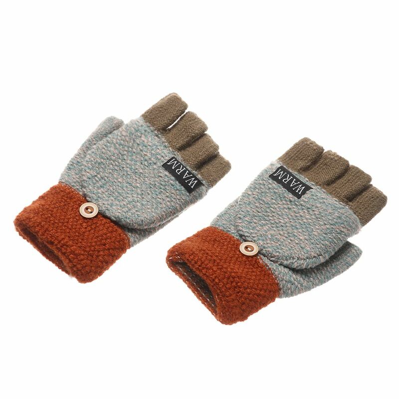 Modne elastyczne odsłoniętym palcem, pogrubiające rękawiczki wełniane rękawiczki na pół palca dziergana rękawiczka ciepłe rękawiczki zimowe bez palców