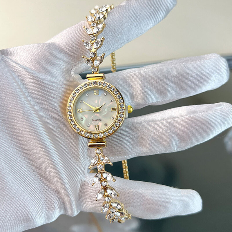 여성용 프리미엄 크리스탈 시계, 고급 크리스탈 팔찌 디자인 손목 시계, 외부 사무실 비즈니스 미팅용, 신제품
