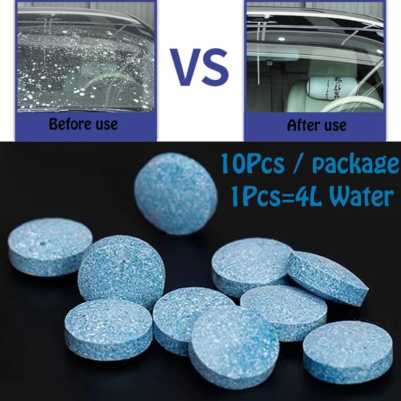 10 шт., шипучие таблетки для мытья автомобильных стекол