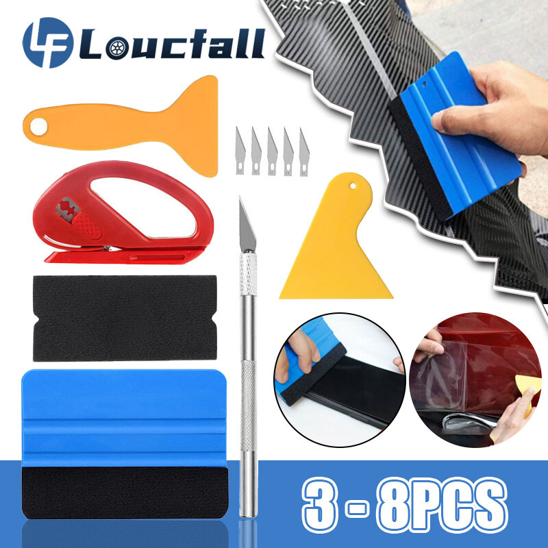 Car Film Wrap Tools Kit Squeegee Set Vinyl Scraper Cutter for Vehicle Window Tint Wrapping Tools Vinyl Spatula Car Accessories