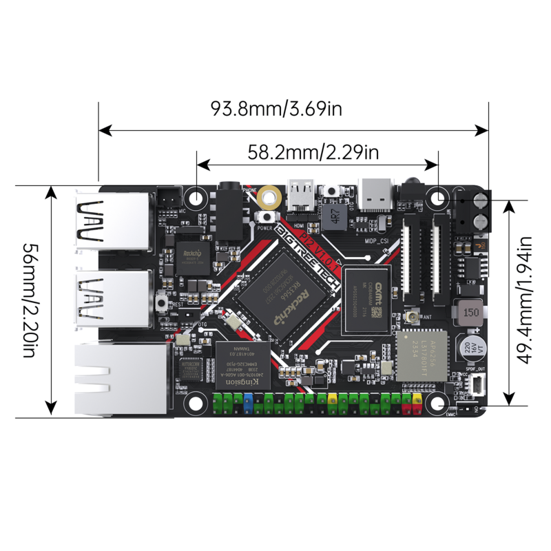 BIGTREETECH-BT PI 2 RK3566 Quad-Core, 2GB de RAM, 32GB ROM, 2.4G, WiFi, 40Pin, GPIO VS, PI de framboesa para Klipper, peças da impressora 3D, DIY