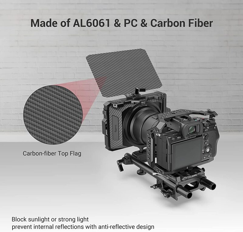 SmallRig Mini Matte Box for Mirrorless DSLR Cameras Compatible with 52mm/55mm/58mm/62mm/67mm/72mm/77mm/82mm/86mm Lens - 3196