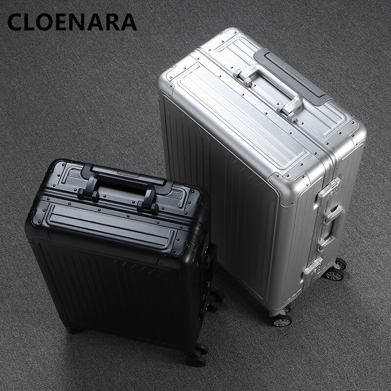 COLENARA 20''24''28 Inch The New Suitcase Men's Full Aluminum Magnesium Alloy Trolley Case Boarding Box Rolling Hand Luggage