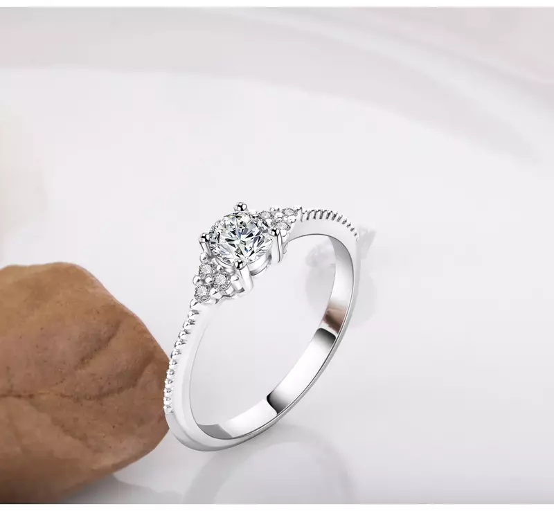 DIWENFU FL anel de diamante para mulheres, clássico, natural, mini joalheria, pedras preciosas, noivado, cenário invisível, origem