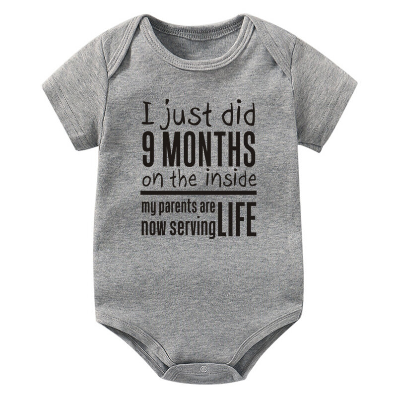 Divertente neonato body ho appena passato 9 mesi all'interno stampa cotone neonata vestiti regalo estetico tutina infantile