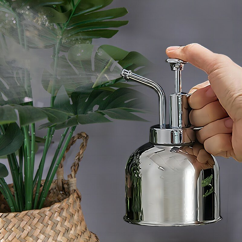 Mini Indoor Watering Can Galvanized Steel Spray Bottle Tall Garden Spritzer Succulent Water Pump Sprayer With Top Pump