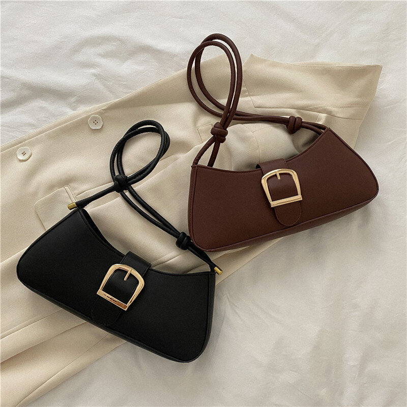 Textured PU Leather Niche Shoulder Bag For Women 2024 Summer New Popular Versatile Crossbody Bag Ladies Simple Work Handbags