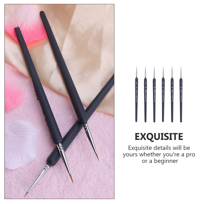 6 Pcs Water Brush Pens Watercolor Eye Liner Pencils Practical Nail Paints