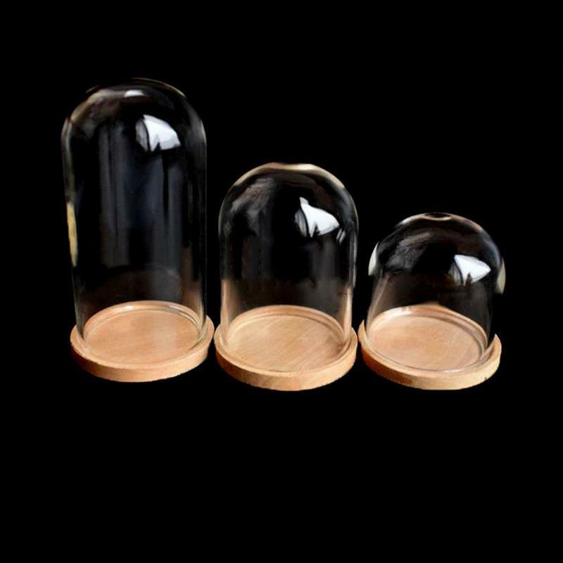 1Pc 1:12 Poppenhuis Miniatuur Decor Bloem Display Glazen Stolp Met Basis Poppenhuis Decoratie Accessoires