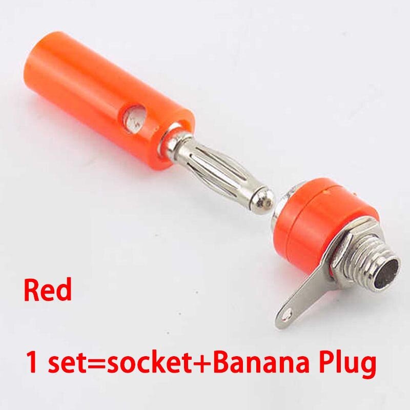 4mm 플러그 암 삽입 커넥터 바나나 소켓 암 수 세트 커넥터 니켈 도금 DIY 커넥터 L19