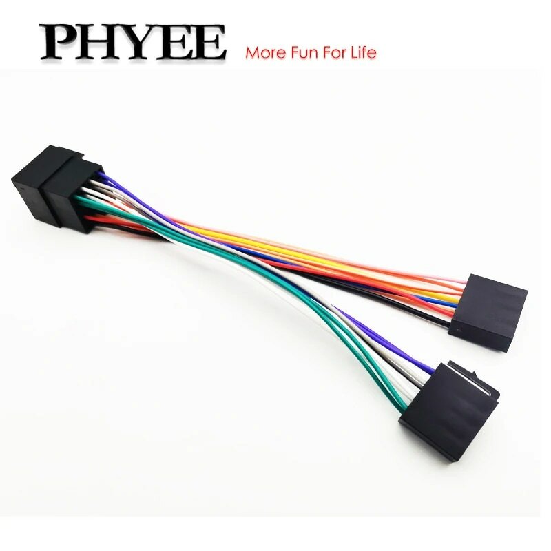 16-pinowe złącze ISO Adapter do wiązki kabli wtyczka typu Plug Play rozszerzenie kabel połączeniowy na rynek wtórny samochodowy sprzęt Audio radioodtwarzacz